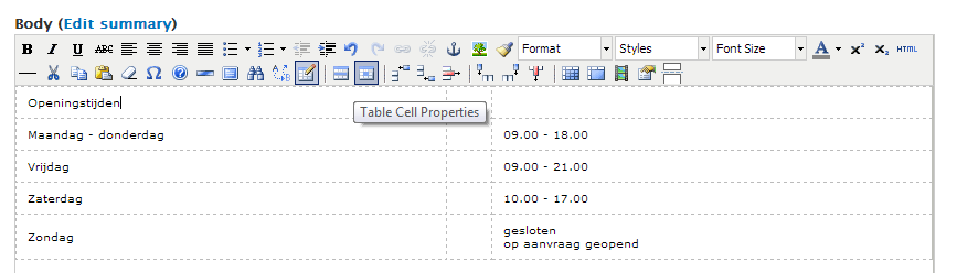 Tekst uitlijnen met tabellen