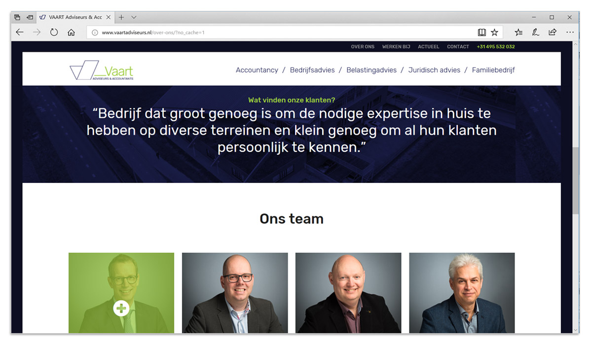 VAART Adviseurs en Accountants Weert - webiste ontwerp