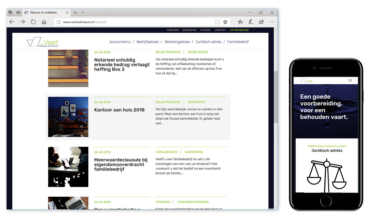VAART Adviseurs en Accountants Weert - website ontwerp
