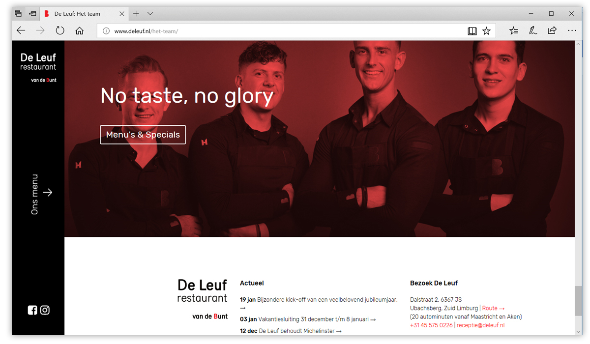 website ontwerp restaurant de leuf