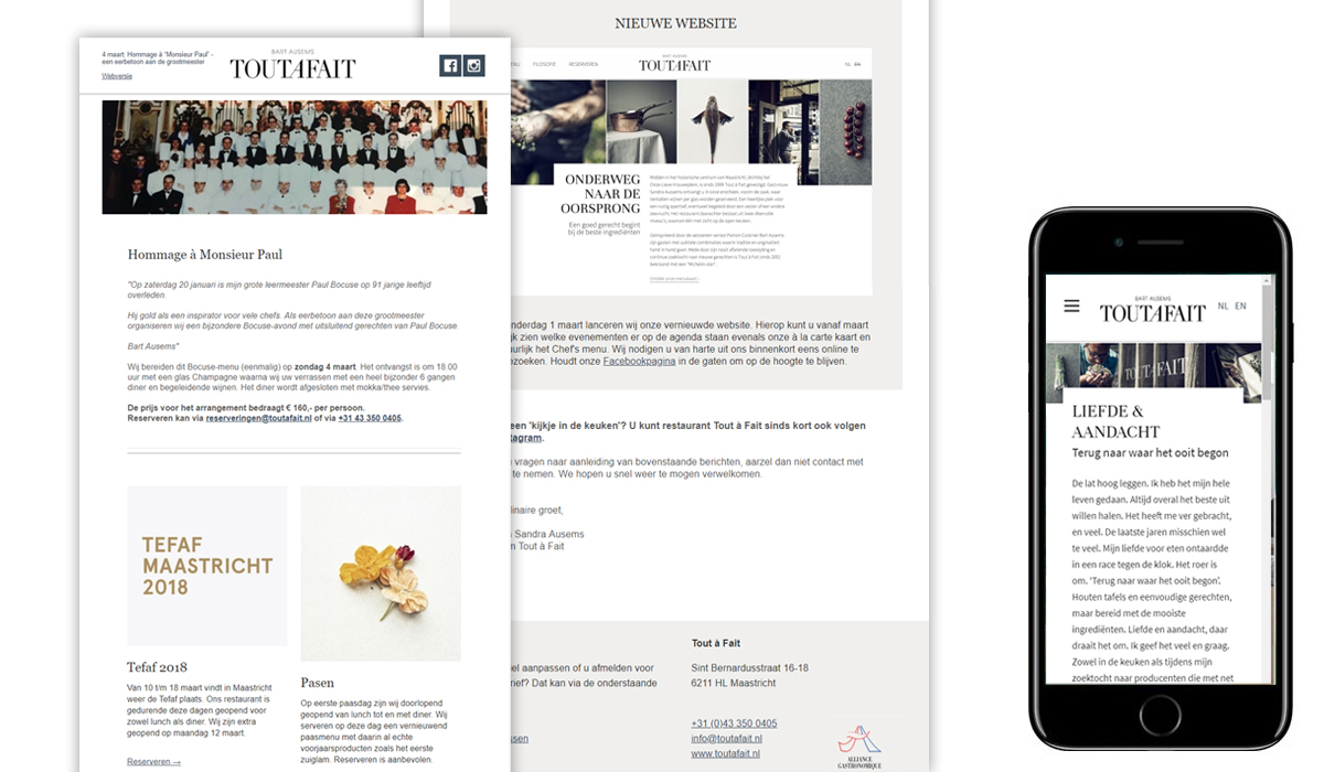 website ontwerp restaurant tout a fait maastricht