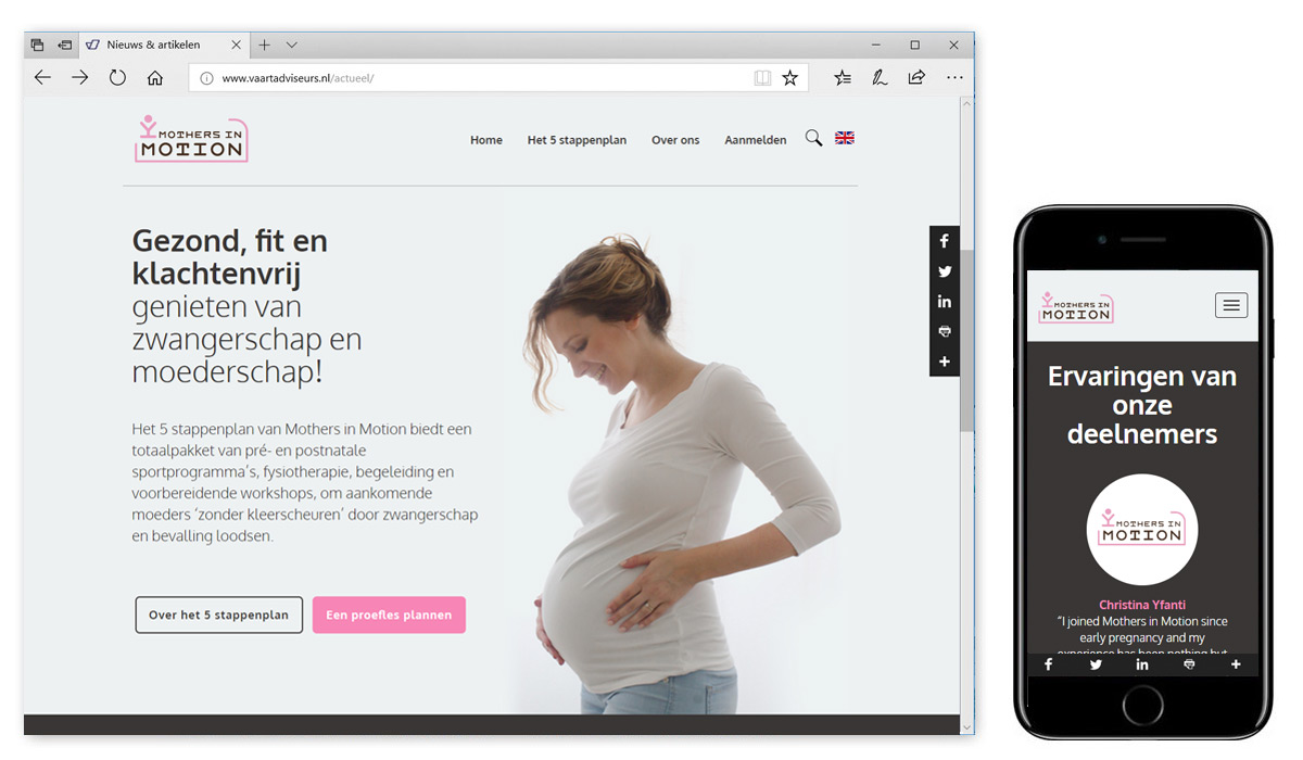 webdesign - Mothers in Motion Rotterdam