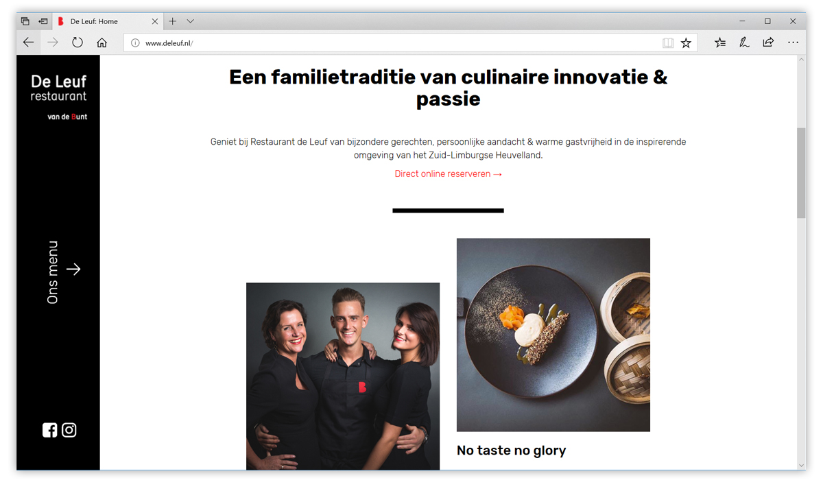 website ontwerp restaurant de leuf