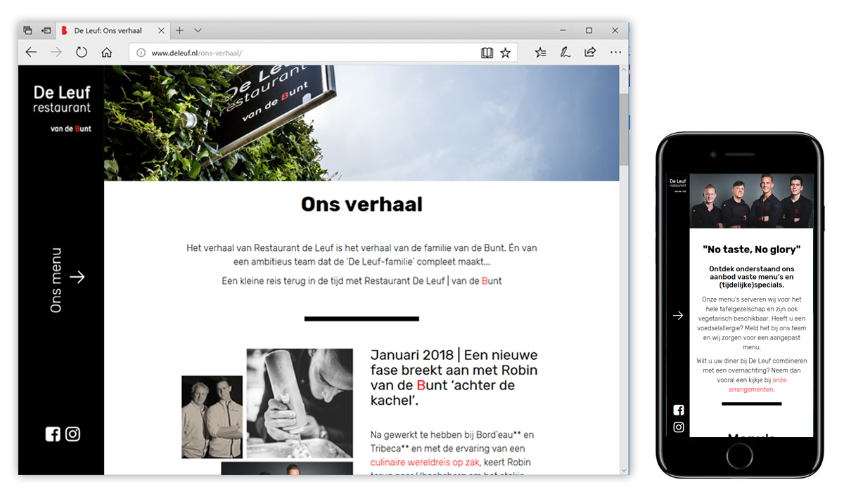 website ontwerp restaurant de leuf